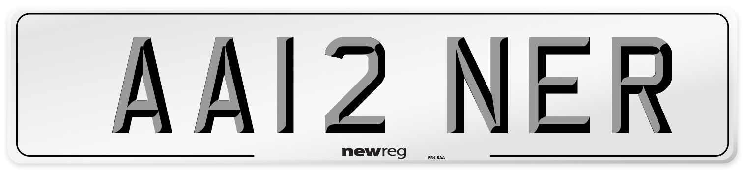 AA12 NER Number Plate from New Reg
